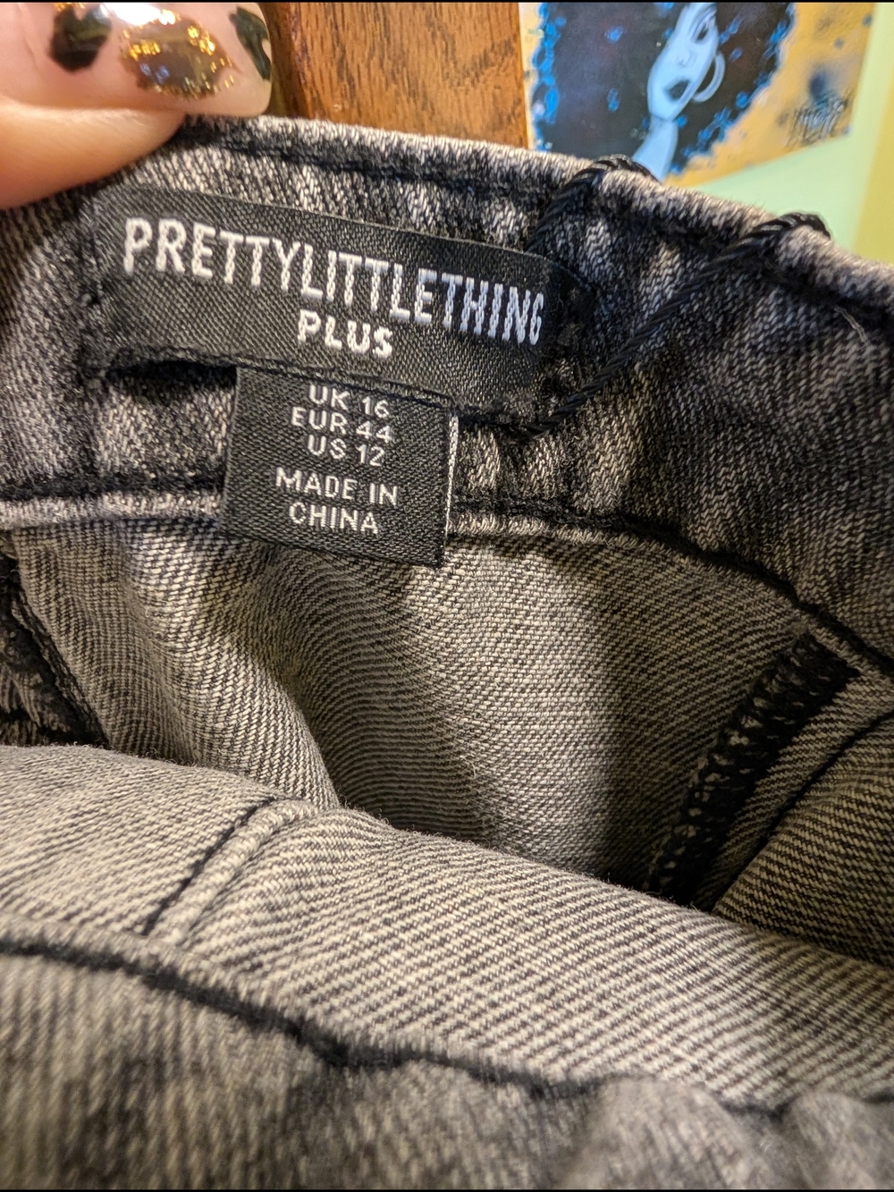 PrettyLittleThing Grey Wash Denim Top